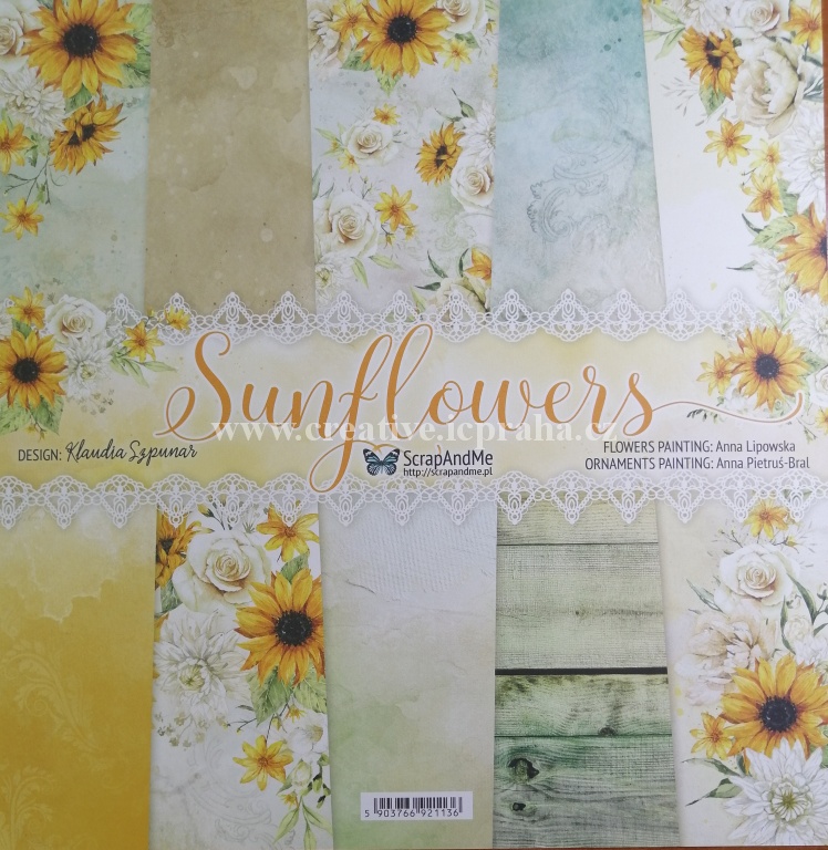 ScrapAndMe Sunflowers sada 5ks 30.5x30.5cm 250g/m2